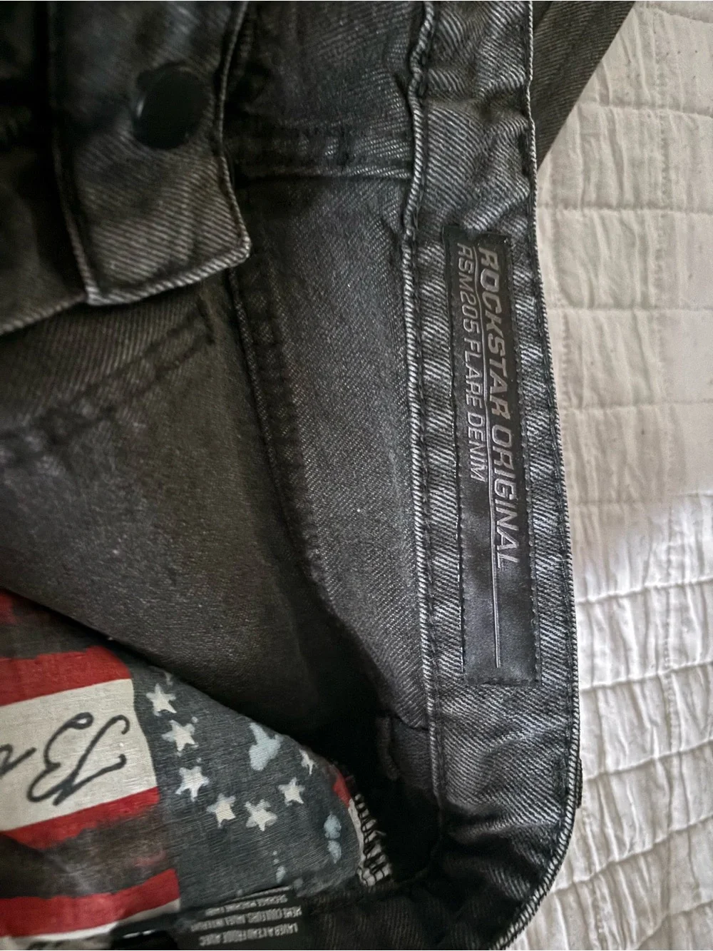 Men's Black Skinny Jeans with Studded Flame Detailing